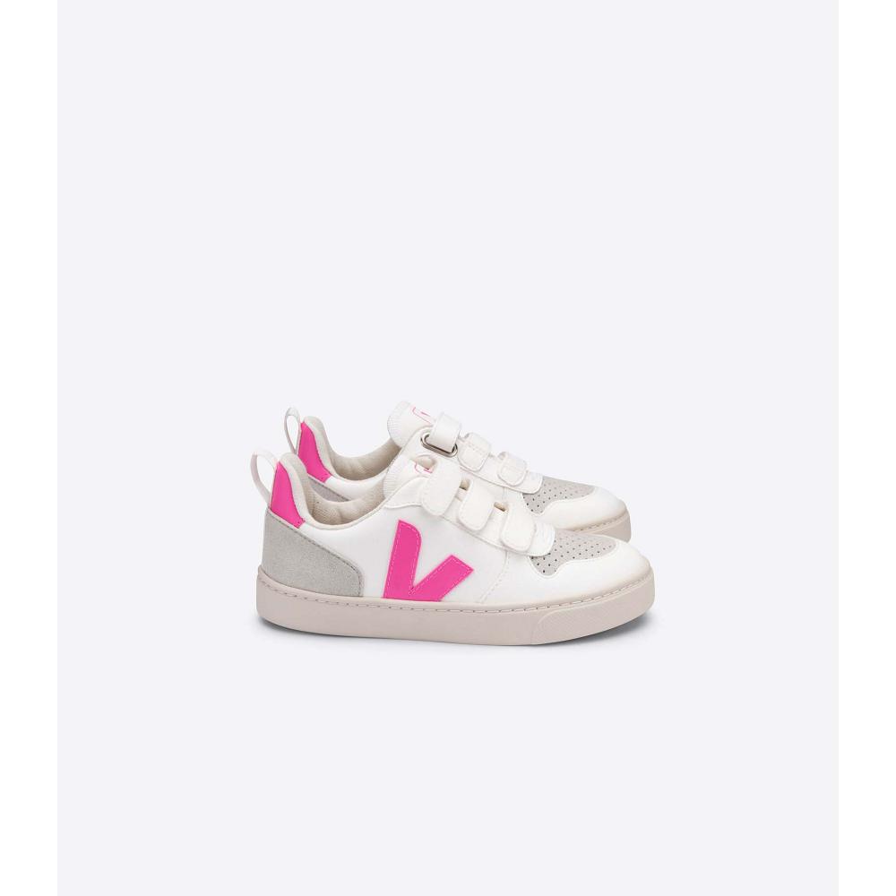 Veja V-10 CWL Kids\' Shoes White/Pink | NZ 786UZG